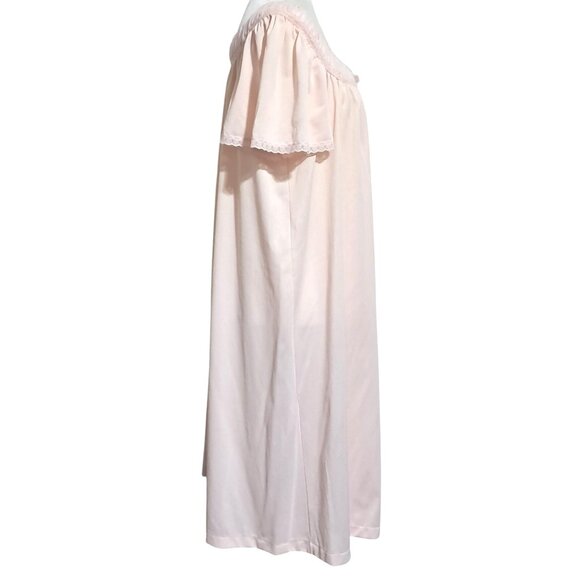 Vintage Vanity Fair Pink Nightgown Medium Made In USA Womans Sheer Nylon Short-S - Picture 7 of 11